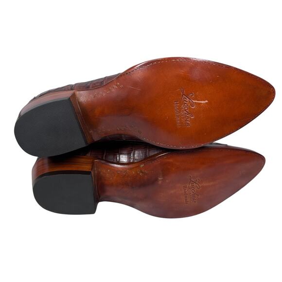 Lucchese Hornback Caiman Tail Buffalo Pony Boots Men's 14 D Brown Limited L1324 - Picture 7 of 12